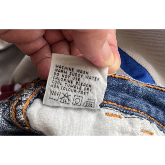 Vtg Gitano Denim Skirt Womens 16 Dark Wash Orange Stitch Classic Casual 80s Y2K - Picture 6 of 6